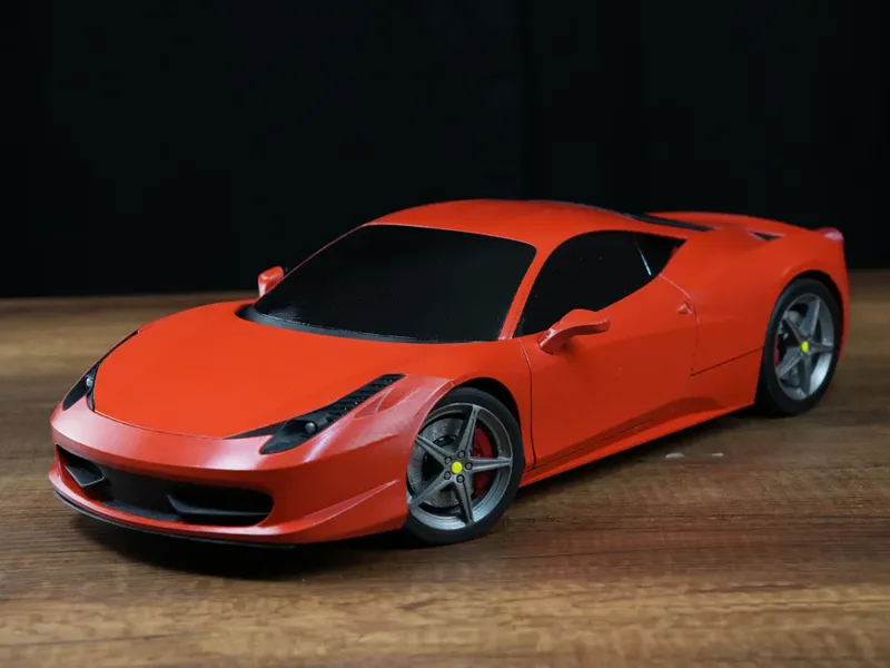Miniatura impressa em 3D da Ferrari 458