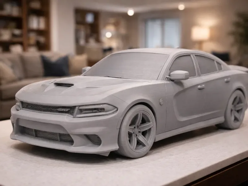 Miniatura impressa em 3D do Dodge Charger